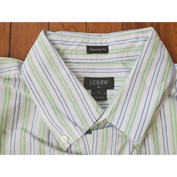 J.Crew Mens Large‎ Tailored Fit Striped Button Up Long Sleeve Multicolor Shirt - Picture 2 of 4